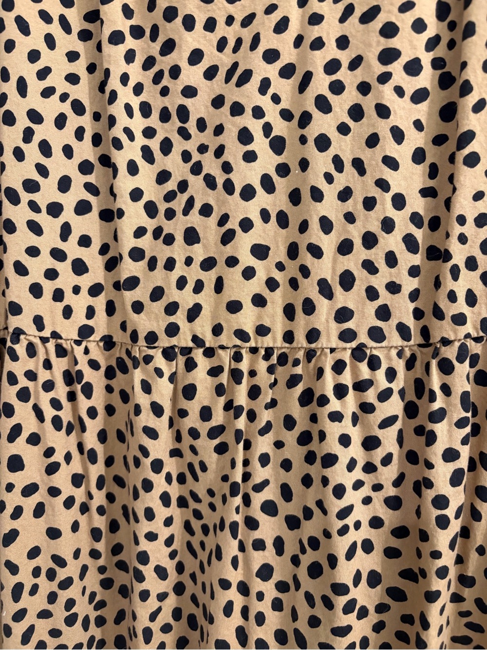 Women’s Brown Polka Dot Tiered Midi Dress - Picture 2 of 3